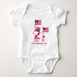 Peanuts   American Summer Old Glory Baby Bodysuit