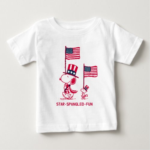 Peanuts  American Summer Old Glory Baby T_Shirt