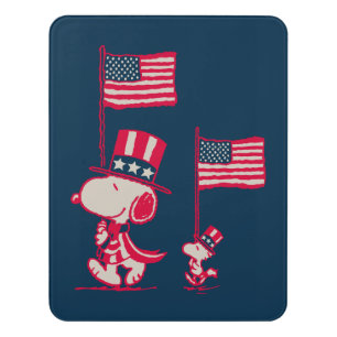 Peanuts American Summer Old Glory Door Sign