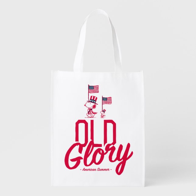 Peanuts | American Summer Old Glory Grocery Bag (Front)