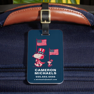 Peanuts American Summer Old Glory Luggage Tag