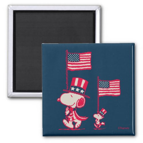 Peanuts  American Summer Old Glory Magnet