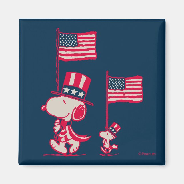Peanuts | American Summer Old Glory Magnet (Front)