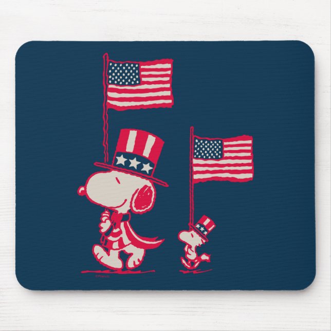 Peanuts | American Summer Old Glory Mouse Pad (Front)