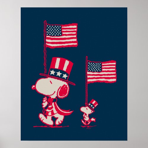 Peanuts  American Summer Old Glory Poster