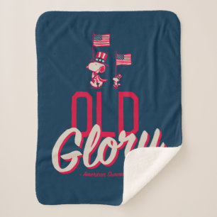 Peanuts American Summer Old Glory Sherpa Blanket