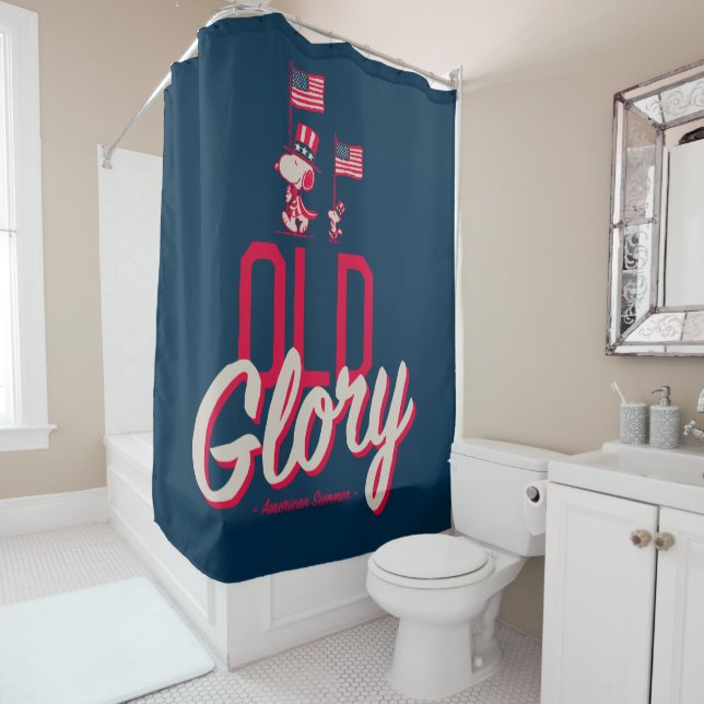 Peanuts | American Summer Old Glory Shower Curtain (In Situ)