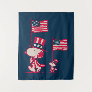 Peanuts American Summer Old Glory Tapestry