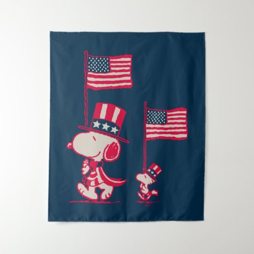 Peanuts  American Summer Old Glory Tapestry