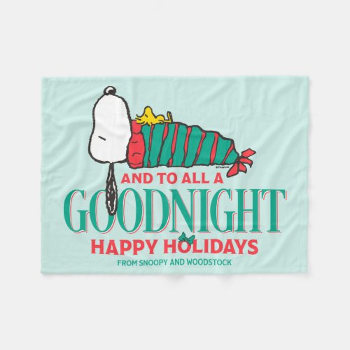 Peanuts  And To All A Good Night Fleece Blanket
