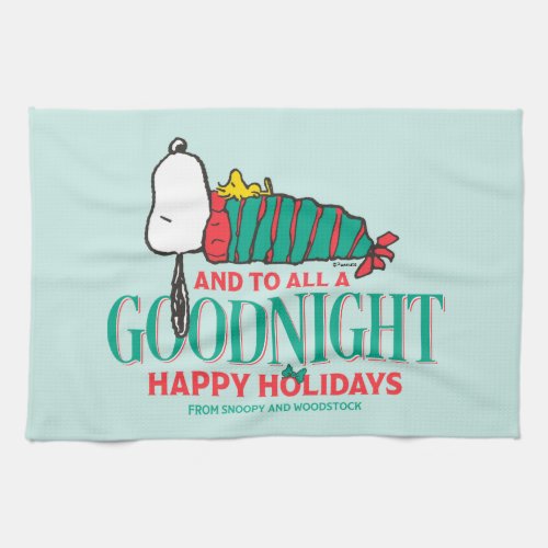Peanuts  And To All A Good Night Kitchen Towel