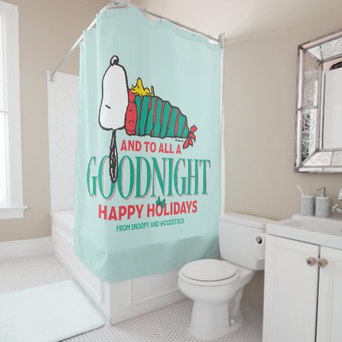 Peanuts  And To All A Good Night Shower Curtain