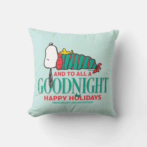 Peanuts  And To All A Good Night Throw Pillow