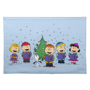 Peanuts Around the Christmas Tree Cloth Placemat
