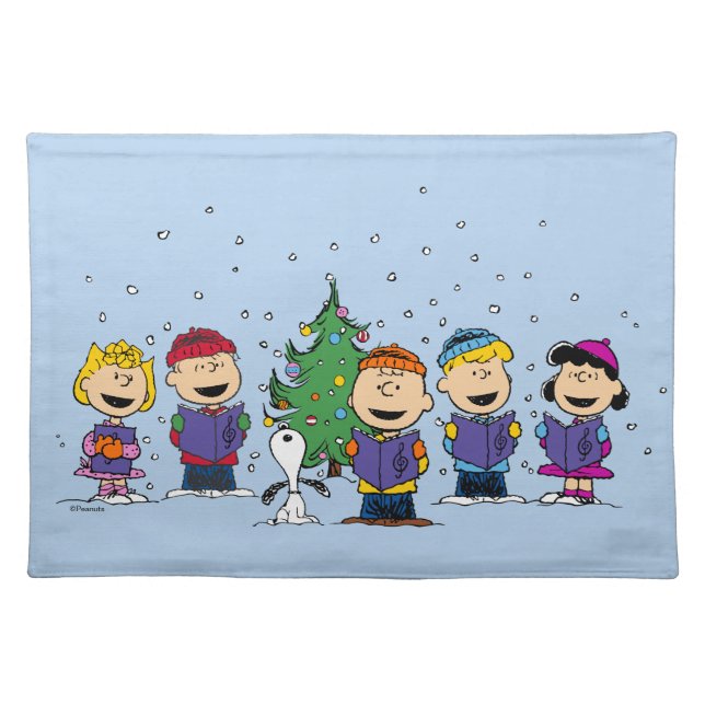 Peanuts | Around the Christmas Tree Cloth Placemat (Front)