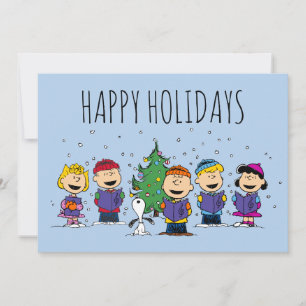 Peanuts   Around the Christmas Tree Holiday Card