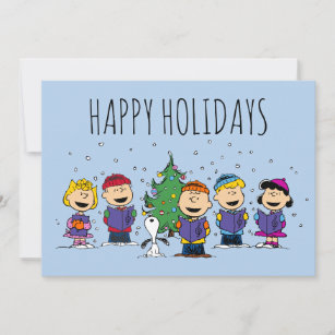Peanuts   Around the Christmas Tree Holiday Card
