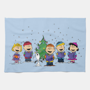 Peanuts Around the Christmas Tree Kitchen Towel