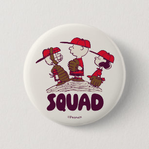 Peanuts   Baseball Squad Button
