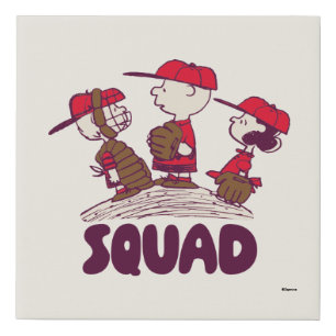 Peanuts Baseball Squad Faux Canvas Print