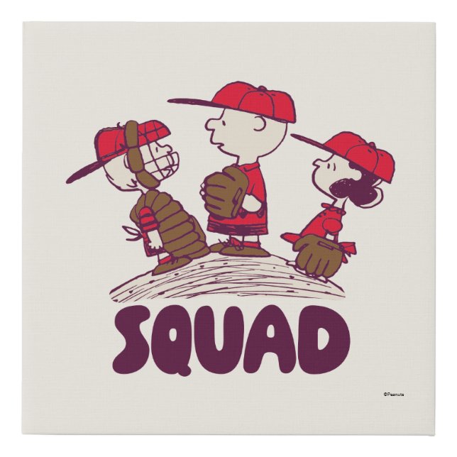 Peanuts | Baseball Squad Faux Canvas Print (Front)