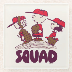 Peanuts Baseball Squad Glass Coaster