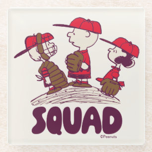 Peanuts Baseball Squad Glass Coaster