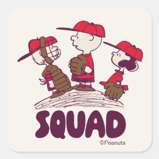 Peanuts | Baseball Squad Square Sticker