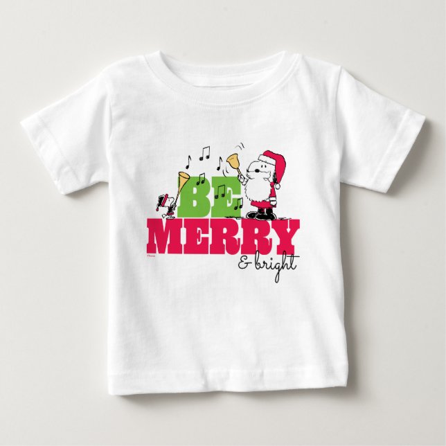 Peanuts | Be Merry Christmas Baby T-Shirt (Front)