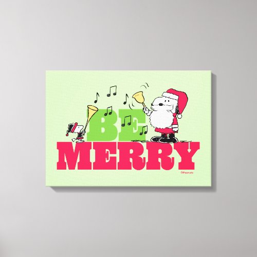 Peanuts  Be Merry Christmas Canvas Print