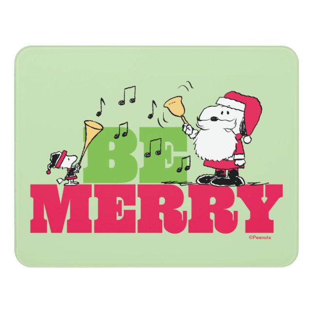 Peanuts | Be Merry Christmas Door Sign (Contemporary Front)