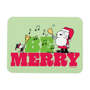 Peanuts Be Merry Christmas Magnet