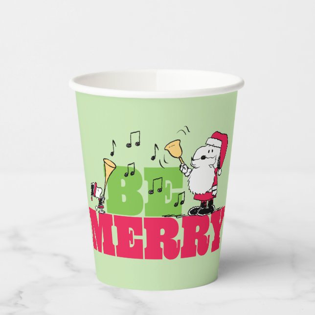 Peanuts | Be Merry Christmas Paper Cups (Left)
