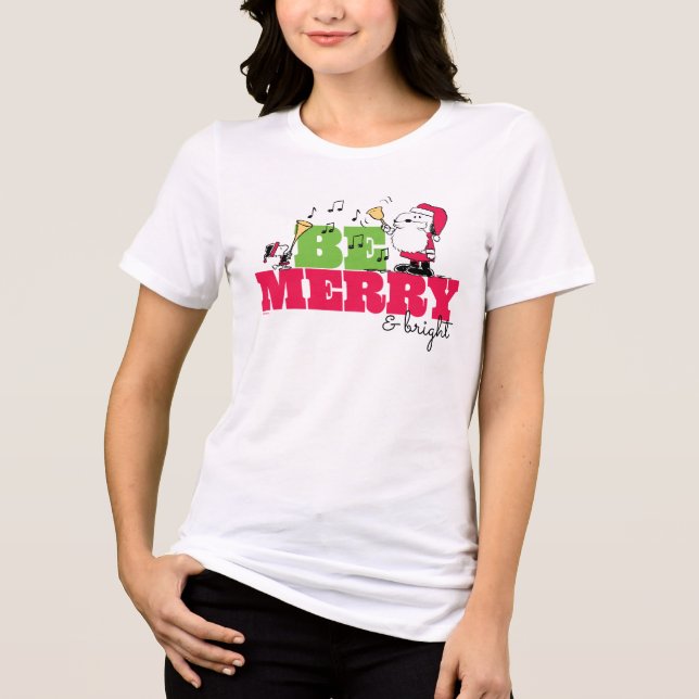 Peanuts | Be Merry Christmas Tri-Blend Shirt (Front)