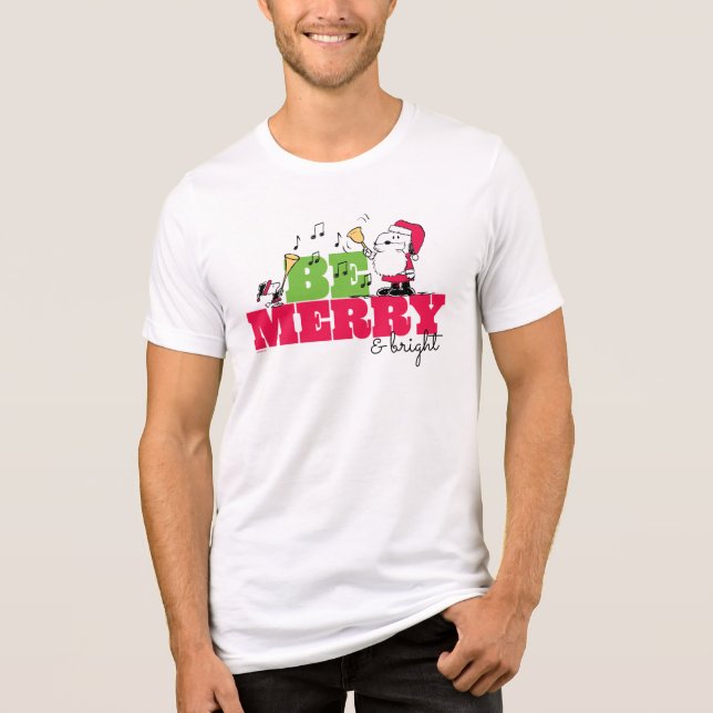 Peanuts | Be Merry Christmas Tri-Blend Shirt (Front)