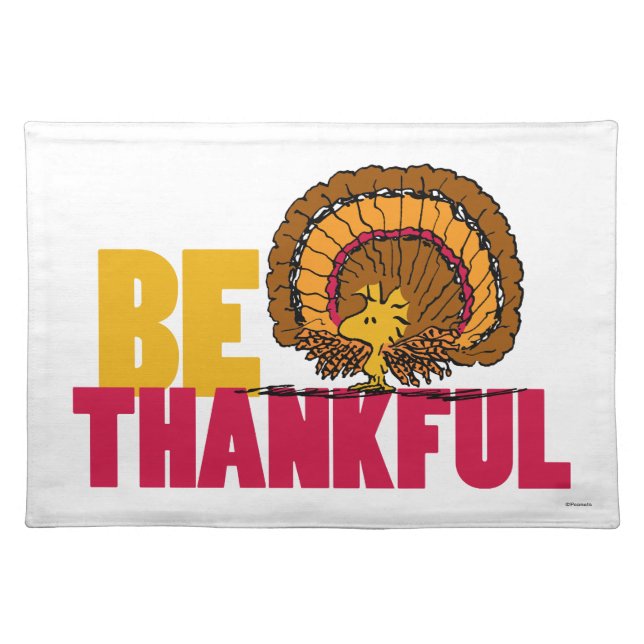 Peanuts | Be Thankful Woodstock Turkey Cloth Placemat (Front)