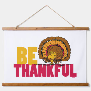 Peanuts   Be Thankful Woodstock Turkey Hanging Tapestry