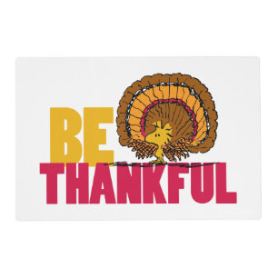 Peanuts   Be Thankful Woodstock Turkey Placemat