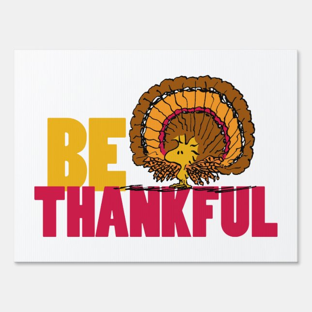 Peanuts | Be Thankful Woodstock Turkey Sign (Front)