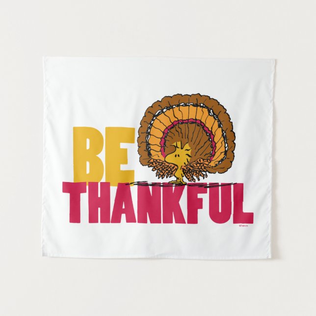 Peanuts | Be Thankful Woodstock Turkey Tapestry (Front (Horizontal))