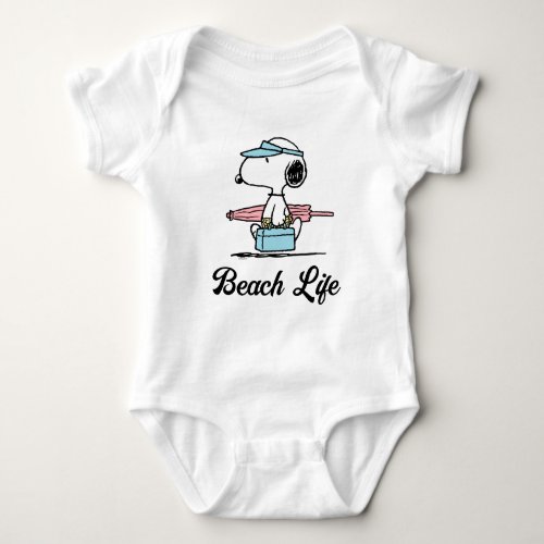 PEANUTS  Beach Bum Snoopy Baby Bodysuit