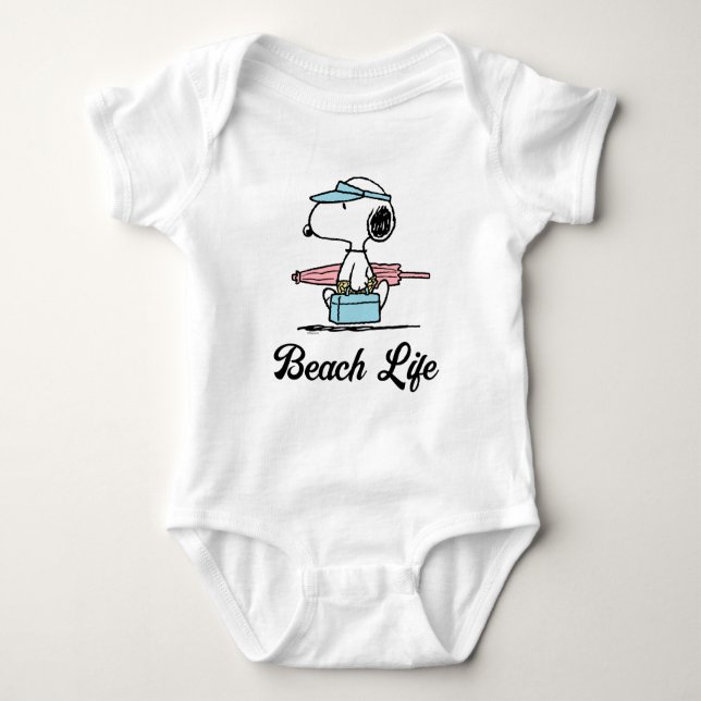 PEANUTS | Beach Bum Snoopy Baby Bodysuit (Front)