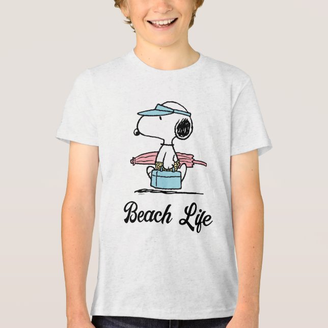 PEANUTS | Beach Bum Snoopy Tri-Blend Shirt (Front)