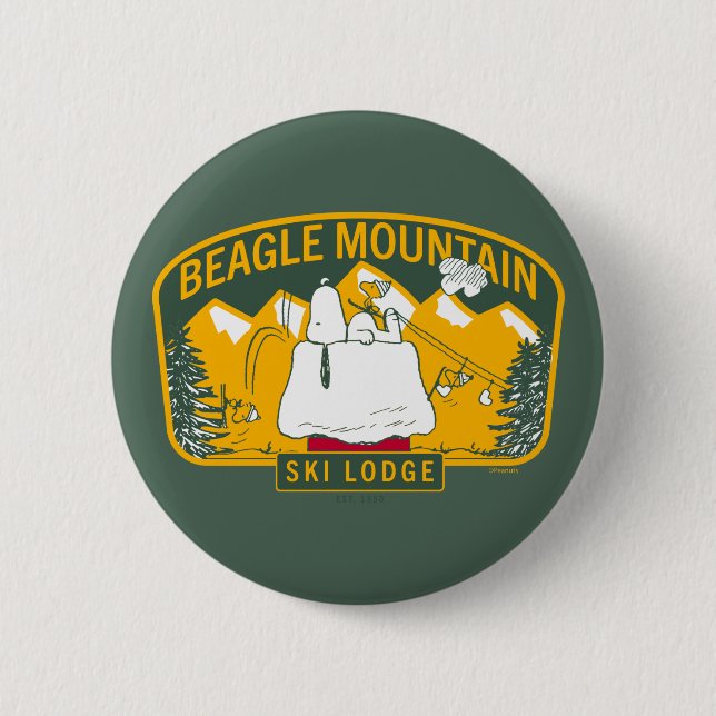 Peanuts | Beagle Mountain Ski Lodge Button (Front)
