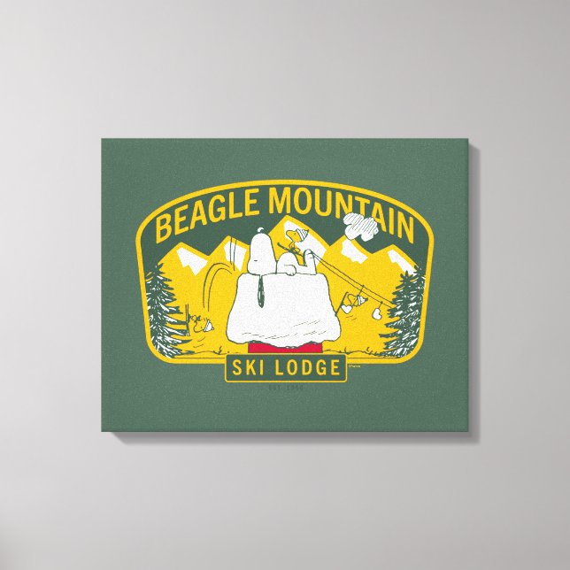 Peanuts | Beagle Mountain Ski Lodge Canvas Print (Front)