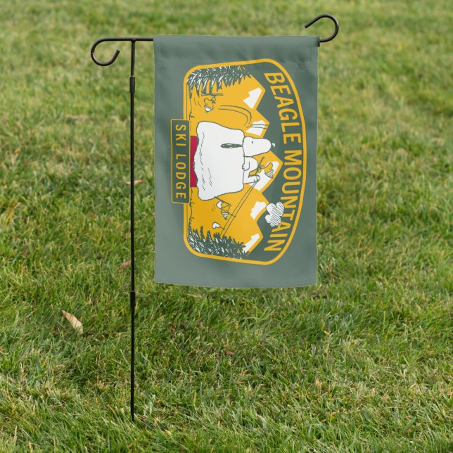 Peanuts | Beagle Mountain Ski Lodge Garden Flag (In SItu)