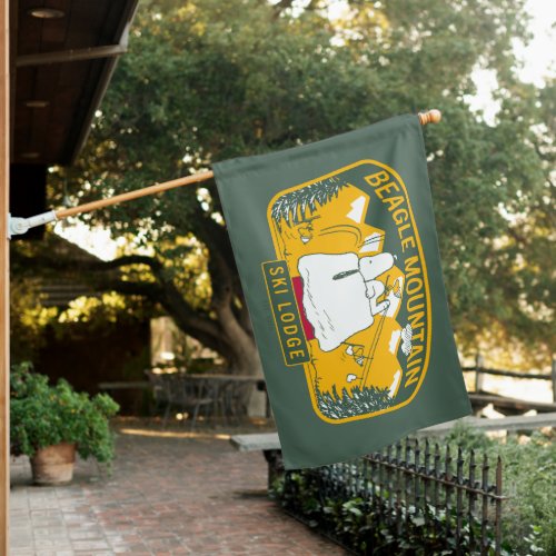 Peanuts  Beagle Mountain Ski Lodge House Flag