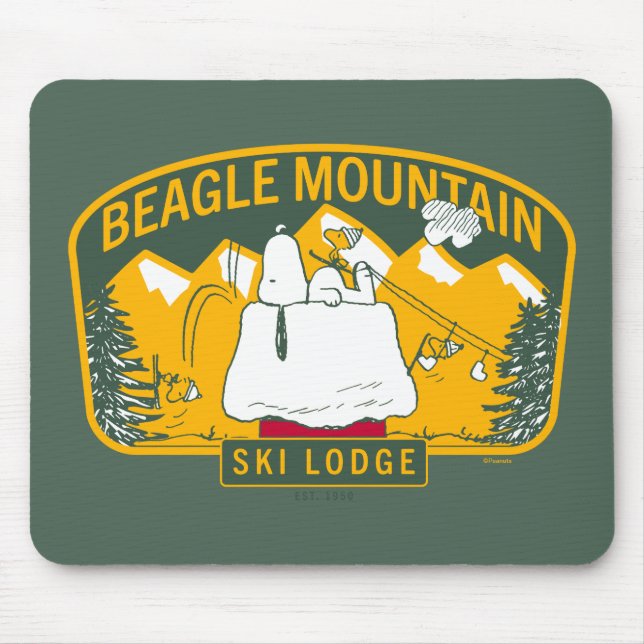Peanuts | Beagle Mountain Ski Lodge Mouse Pad (Front)