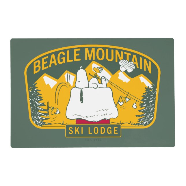 Peanuts | Beagle Mountain Ski Lodge Placemat (Front)