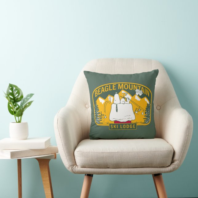 Peanuts | Beagle Mountain Ski Lodge Throw Pillow (Chair)